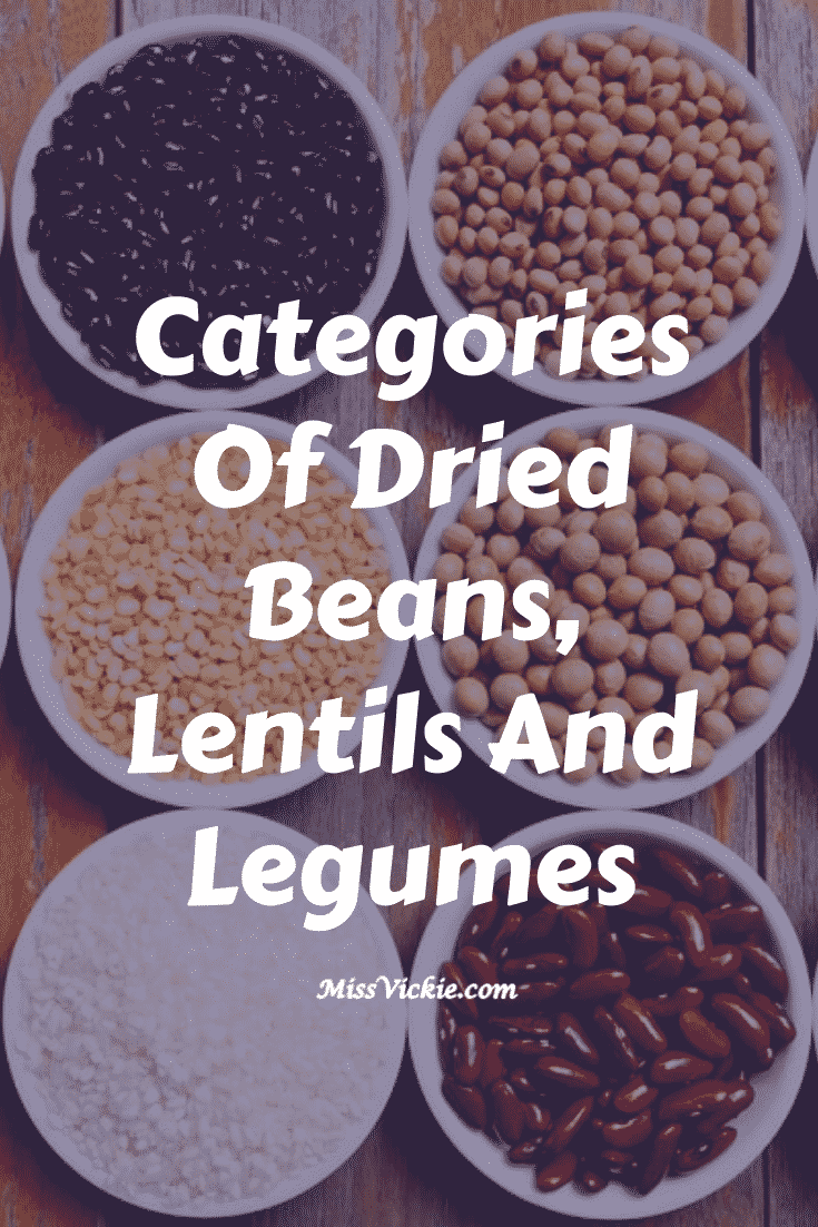 Categories of Dried Beans Lentils Legumes