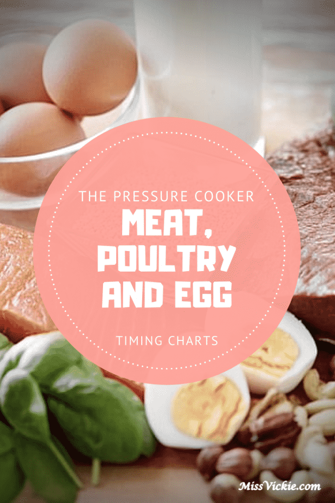 The Pressure Cooker Meat, Poultry And Egg Timing Charts Miss Vickie