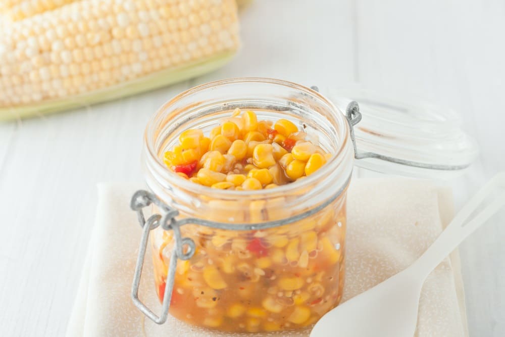 preserved corn jar canned