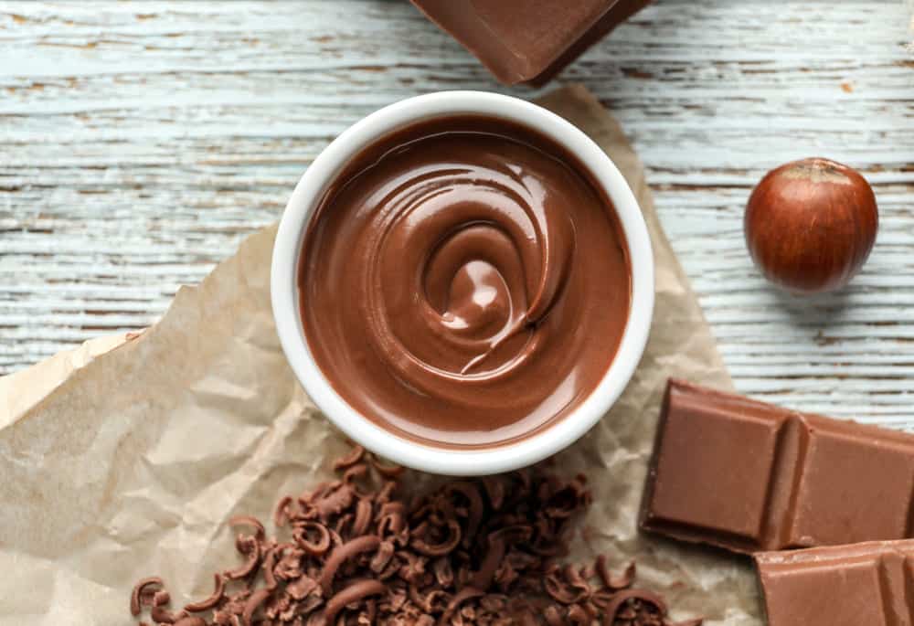 Melted chocolate in a bowl