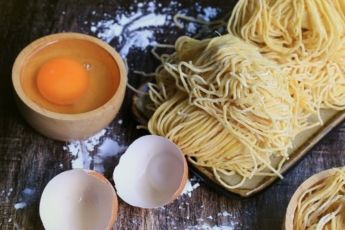 Homemade egg noodles