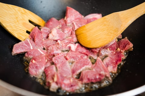 Meat in a wok