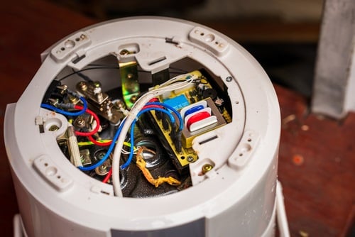 Inside the bottom of a rice cooker