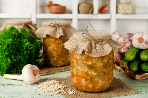Fill your sterilized preserving jars with the soup