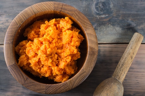 Mashed sweet potato