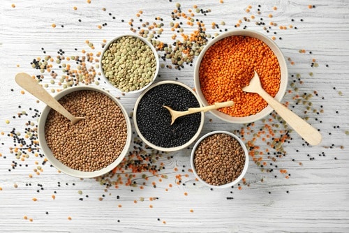 Various types of lentils