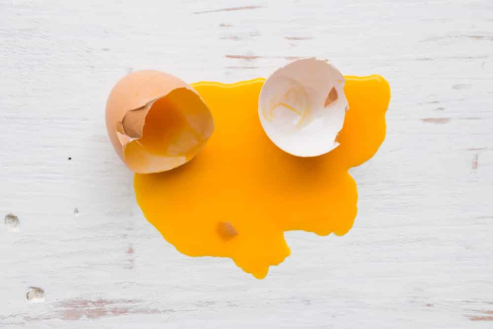 broken egg yolk