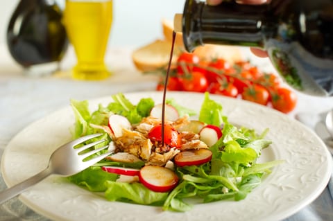 Balsamic vinegar on chicken salad