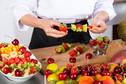 Mixed fruit skewers