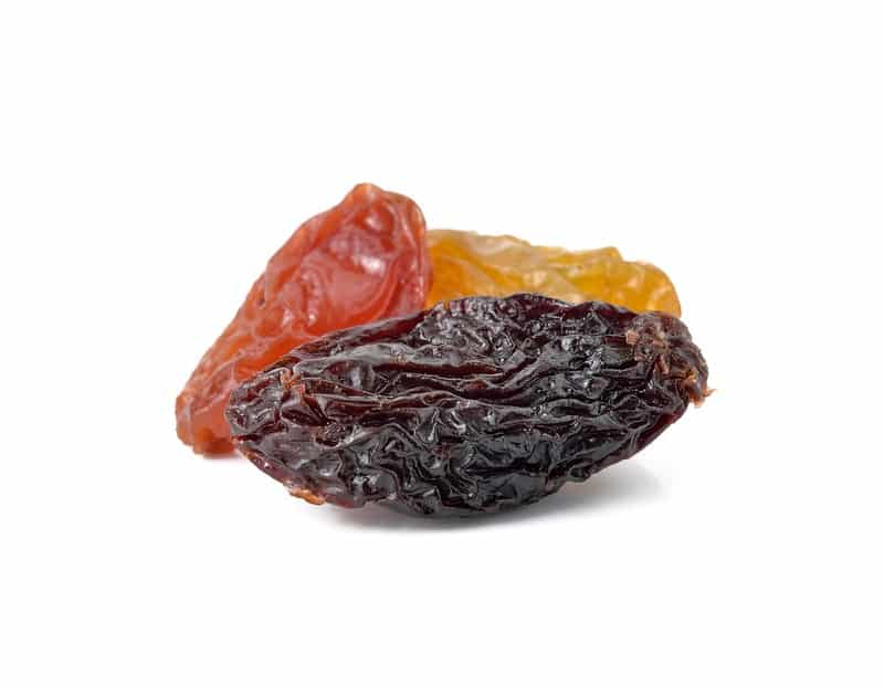 raisins white background