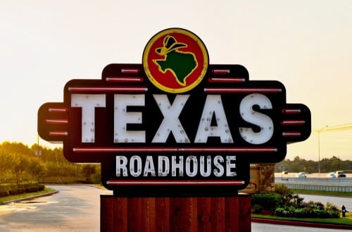 The humble Texas Roadhouse signboard