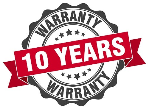 A decade warranty for all parts!