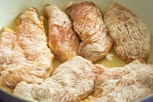 Frying chicken breast