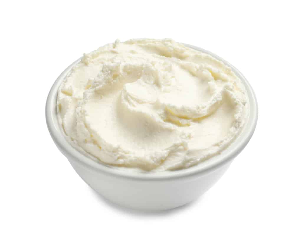 Bowl of tasty cream cheese