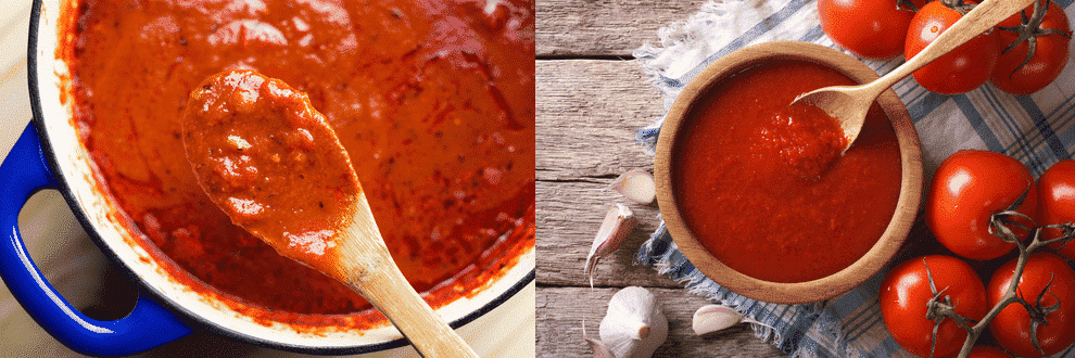 pasta sauce and tomato sauce