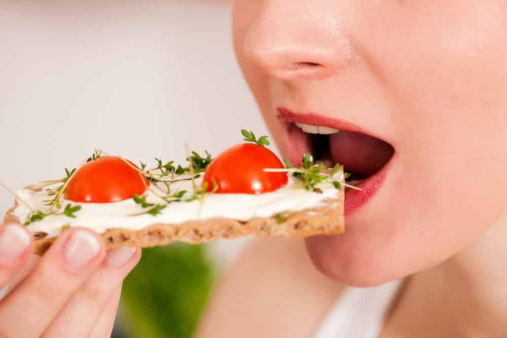 Woman eating healthy in her diet
