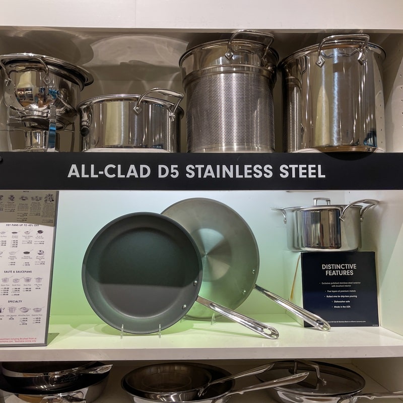 All Clad pot and pan aisle