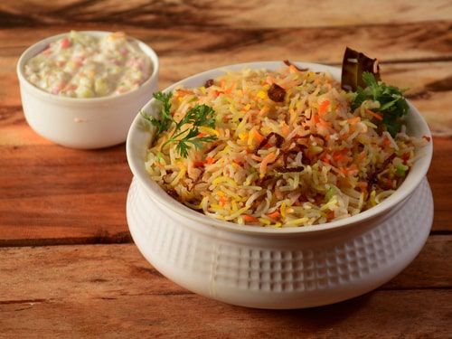 Hyderabad biryani is typically served with Raita