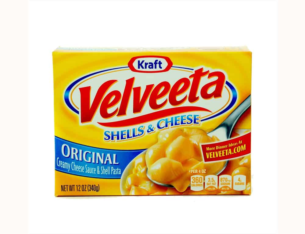 a box of Kraft Velveeta Shells and Cheese Original