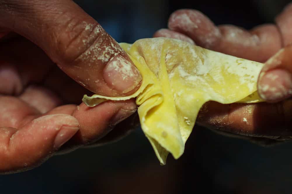 Preparation of making wonton wrappers