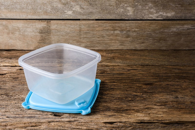 empty containers food wooden background Tupperware table