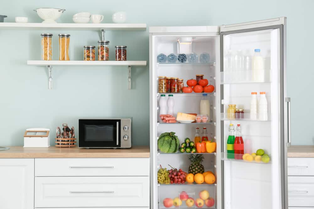 Fridge and oven on a kitchen