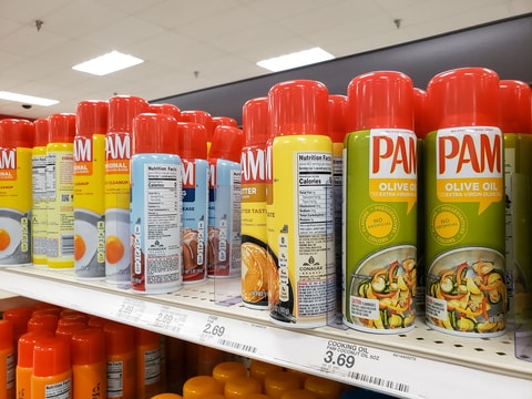 Pam spray various flavours