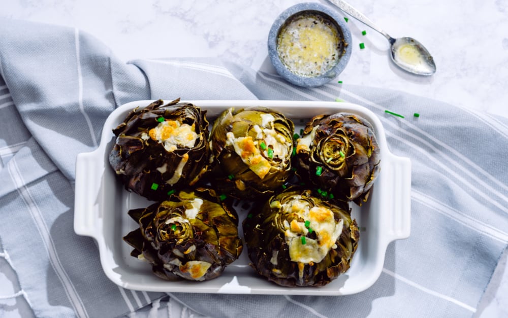 Artichokes and Garlic Butter