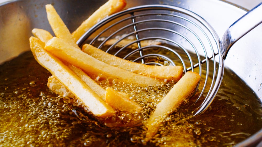 Frying French fries