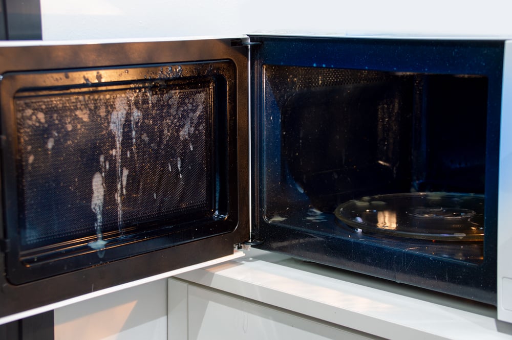 how to remove burn stains from microwave