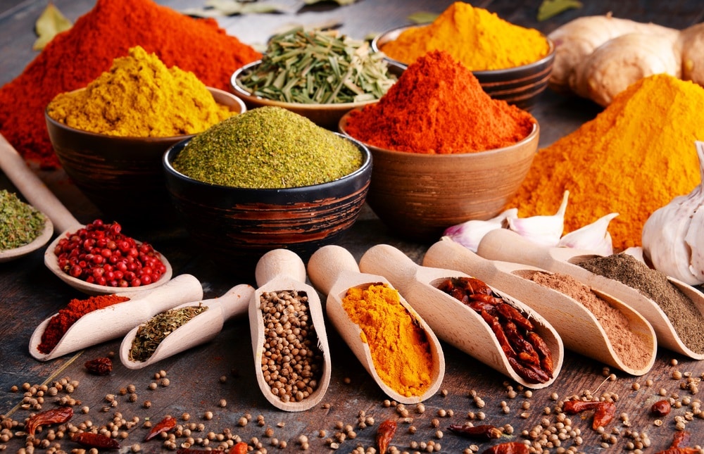 Variety of spices and herbs