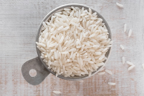 Rice in measuring cup