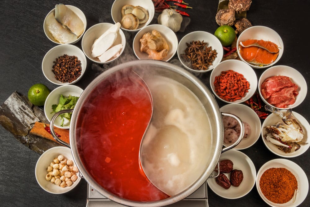 Chinese hot pot preparation