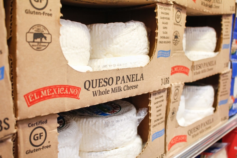 packages of El Mexicano queso panela cheese on display