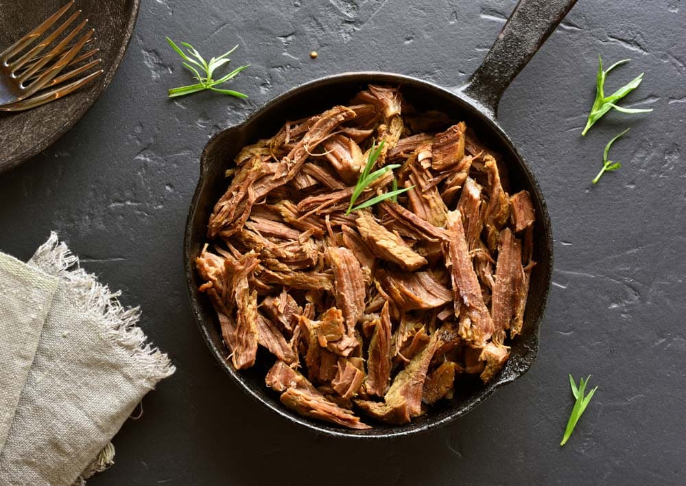 Slow cooked pulled pork