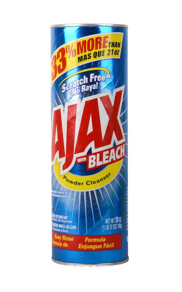 Ajax cleanser isolated white background