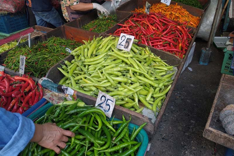 Bangkok Thailand chili peppers sale