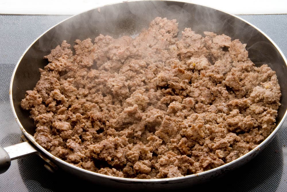 Cooking ground beef