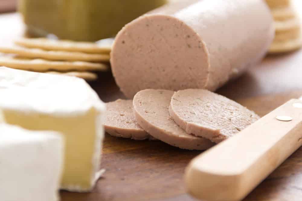 Delicious liverwurst with water crackers