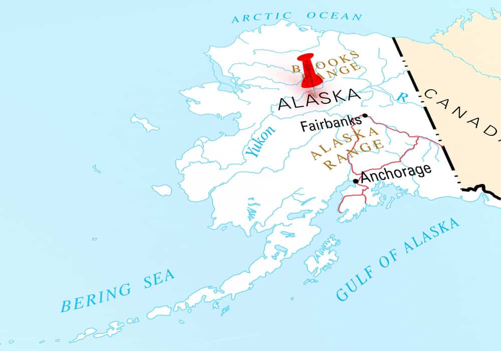 Destination Alaska State. 3D rendering