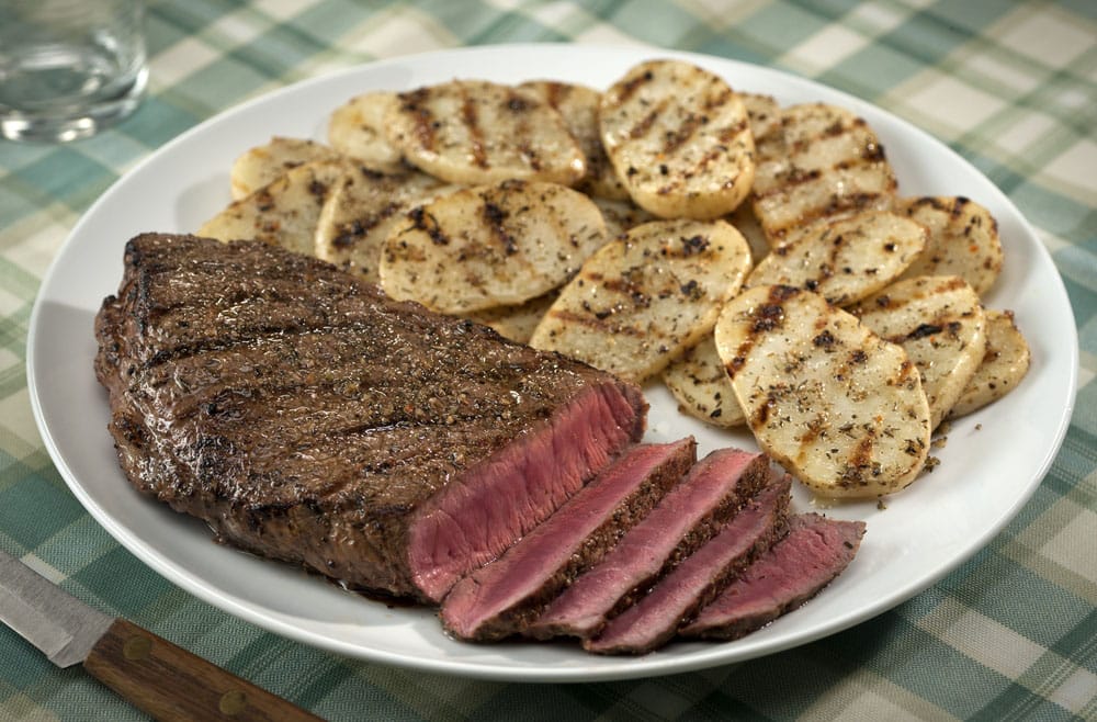 Grilled Top Round Steak and Potatoes