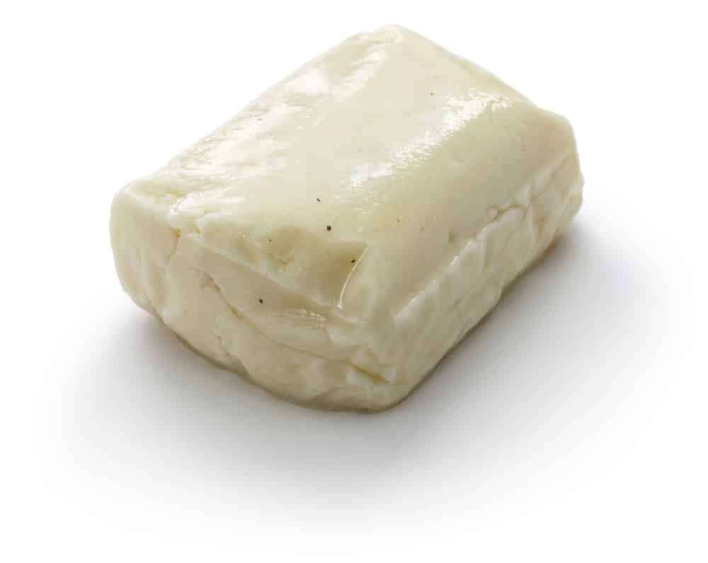halloumi, Cyprus squeaky cheese isolated on white background