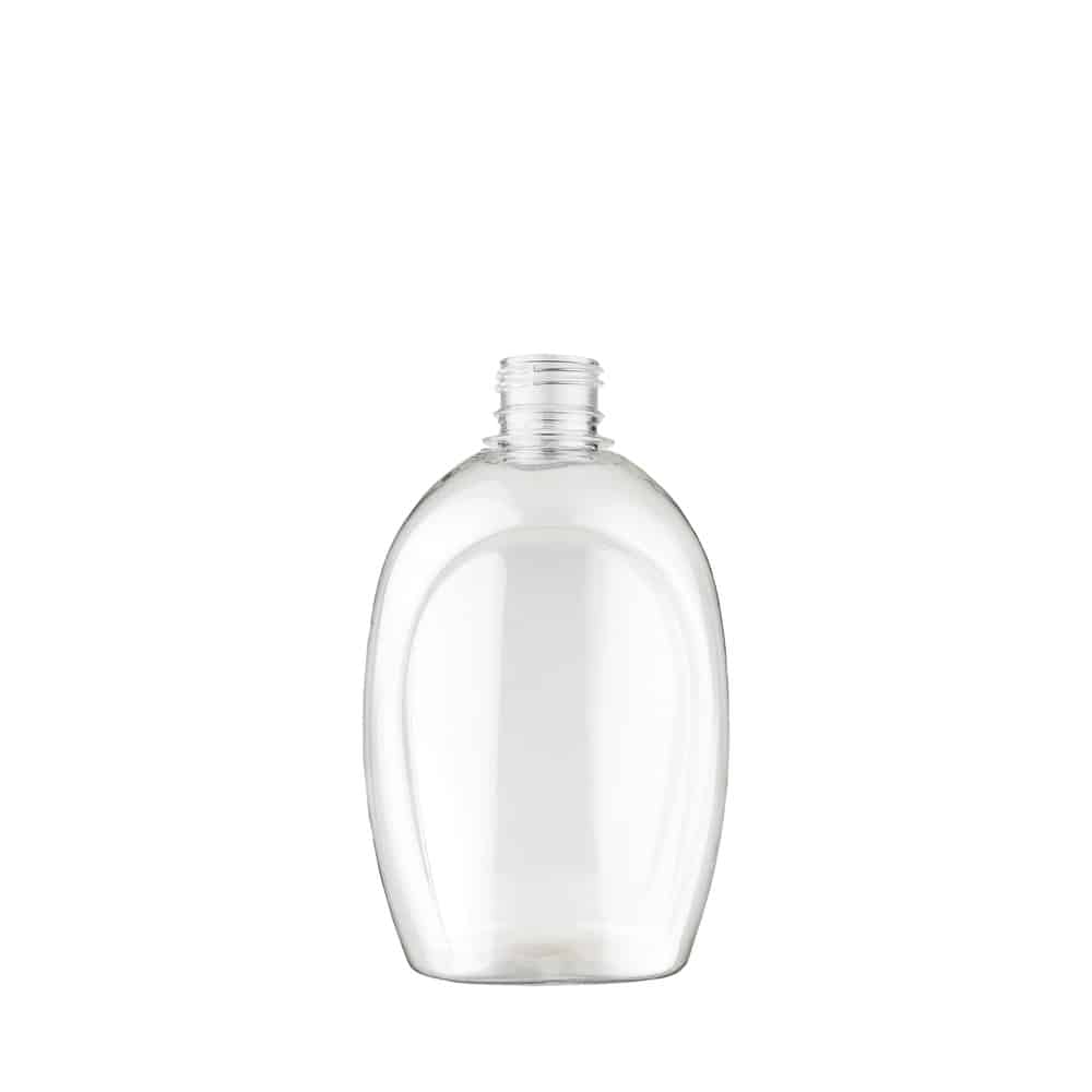 Oval bottle on a white background