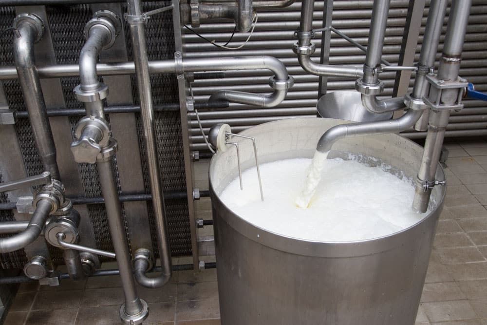 Process Of Filling The Milk Storage Tank