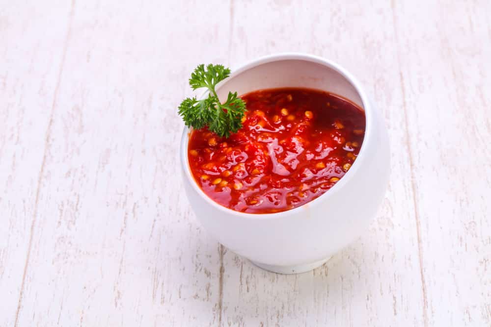 Spicy Chili sauce in the bowl