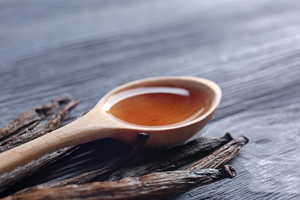 Spoon with vanilla extract