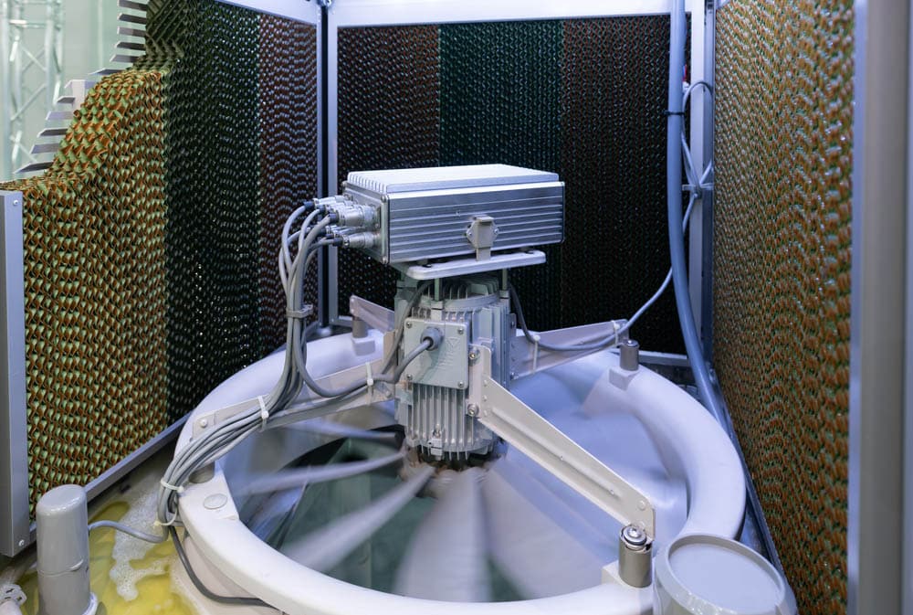 Closeup evaporator and electric motor fan controller box
