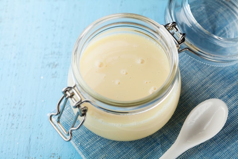 glass jar condensed milk evaporated milk