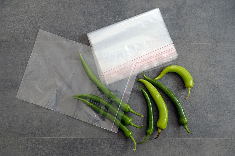 refrigerator bag green peppers