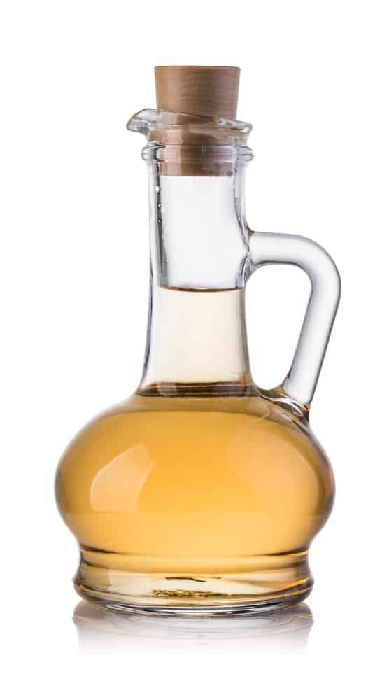 white wine vinegar isolated on the white background